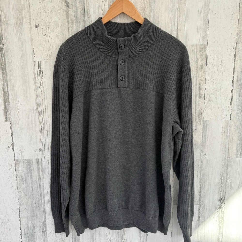 Duluth Trading Co. Men’s Size XL 3 Button Pullover Sweater Merino Wool Blend
